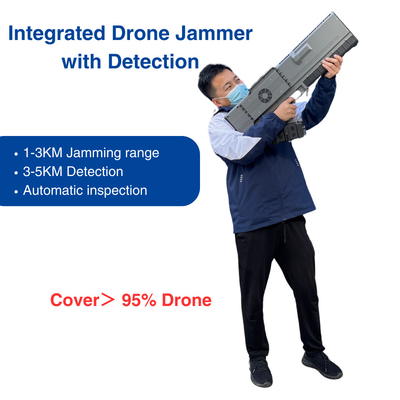 3KM Drone Jammer ile 5KM Detektör 900MHz 1.5GHz 2.4GHz 5.8GHz Jammer All In One
