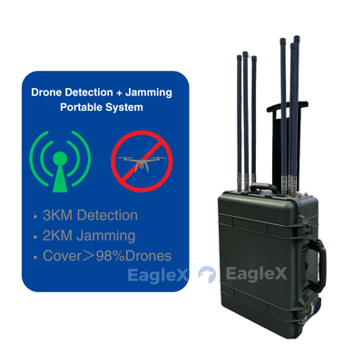 98% Drone Jammer Kapsamı 5.8 GHz 2KM FPV Jammer Sistemi 3 km'ye kadar algılama mesafesi ile