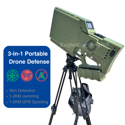 Deteksyon ve engelleme ile el taşıma GPS Sahteleme Drone Jammer, 3'te 1 Taşınabilir Drone Savunma Cihazı Taşınabilir FPV Drone Jammer